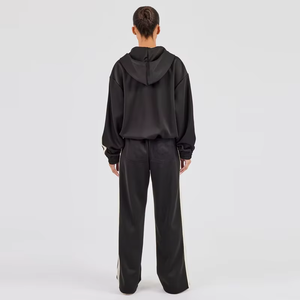 Ensemble de survêtement pour femme, pull et pantalon large, ensemble deux pièces pour femmes, survêtement en tricot à capuche avec fermeture éclair - Product Image 2