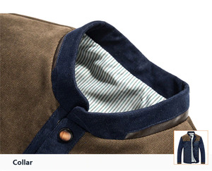 Comfortable Winter Men's Bomber <b>Jacket</b> Canvas <b>Slim</b> <b>Fit</b> Full Sleeves Waterproof Eco-Friendly High Quality Street Style Adult Size - Product Image 3