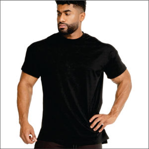 T-shirt de sport à compression pour homme, coupe classique, col rond, manches courtes, respirant, jersey Spandex/Polyester 180 grammes, haut d'entraînement uni - Product Image 5