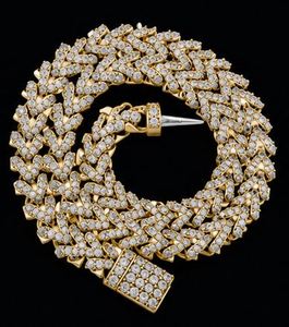<b>Iced</b> <b>Out</b> Cuban Link Necklace Moissanite <b>Chain</b> 18K Gold Plated Fashionable Hip Hop Jewelry for Men Women Party - Product Image 1