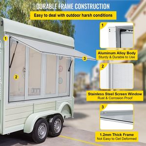 Finestra di concessione in lega di alluminio 36X36 pollici per camion di cibo 4 finestre con schermo scorrevole orizzontale tenda porta trascinamento gancio di servizio - Product Image 3