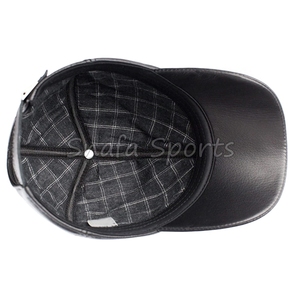 Casquettes de baseball en cuir véritable sur mesure, de haute qualité, nouveau design, noires, pour hommes et femmes - Product Image 6