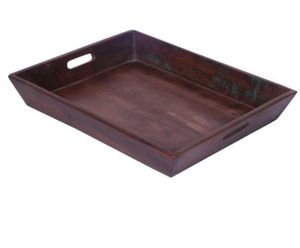 Plateau de service rectangulaire avec motif découpé au laser, design minimaliste fait main pour une décoration moderne et une utilisation à la table. - Product Image 4