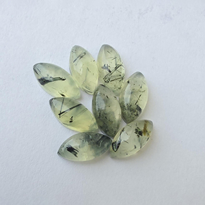 Prehnita Verde Natural, Cabujón Marquise de Rutilo, Parte Posterior Plana, Calibrado, Gema AAA+, Certificado por Terceros, Rajasthan, para Joyería - Product Image 3