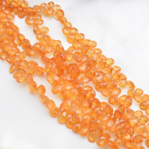 สร้อยคอพลอยธรรมชาติทรงลูกแพร์เจียระไนสีแดงแมนดาริน สำหรับทำเครื่องประดับชั้นดี - Product Image 1