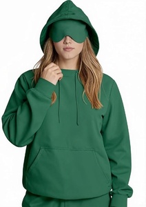 Sweat-shirt à capuche surdimensionné pour femme, couleur unie, tricoté en coton, respirant, idéal pour l'automne - Product Image 4