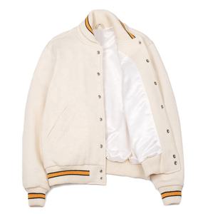 Chaqueta de Béisbol Varsity Personalizada con Bordado Chenille, Chaqueta Varsity de Béisbol Blanca de Lana y Cuero Personalizada - Product Image 3