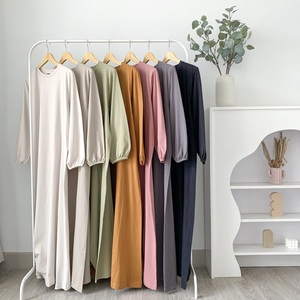 Robe longue décontractée ample pour femme - 100% coton, col rond, manches longues, respirante, toutes saisons, adaptée aux femmes enceintes et non enceintes - Product Image 2