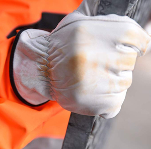Gants de protection en cuir de chèvre grainé blanc pour hommes, pour la conduite, les sports de plein air, la course et le cyclisme - Product Image 2