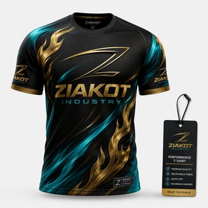 ZIAKOT industry New design Men's Custom Light Blue White Performance <b>T</b>-<b>Shirt</b> - Product Image 4
