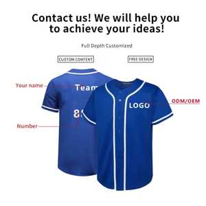 Camiseta de Béisbol de Manga Corta, Color Sólido, Cierre de Botones, Transpirable, Poliéster, Corte Regular, Unisex para Adultos, Secado Rápido, Personalizable, Deportiva - Product Image 3