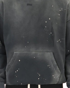 เสื้อฮู้ดวินเทจฟอกสีซีดแบบซันเฟด ผ้าฝ้าย 100% เฟรนช์เทอร์รี่เนื้อหนา เสื้อฮู้ดเปล่าคุณภาพสูง ผู้ผลิตเสื้อฮู้ดแบบ OEM และ ODM - Product Image 5