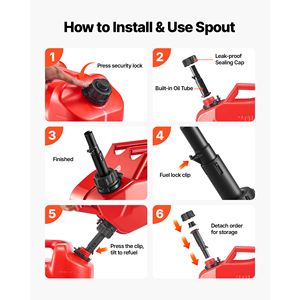 Contenitore per Carburante in Metallo da 5,3 Galloni con Maniglia Comoda, Tappo Erogatore con Flusso Massimo di 6 L/min, Antigoccia, per Uso Industriale - Product Image 3