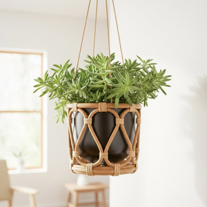 Handwoven rattan <b>hanging</b> plant stand accessories for indoor plants high quality planter <b>basket</b> - Product Image 1