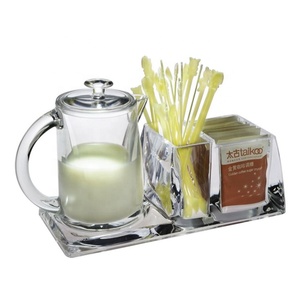 Clear Acrylic Plastic Kitchen Milk and <b>Sugar</b> Storage Set with Modern Multifunction Design - Product Image 4