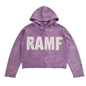 Custom High Street American Autumn Winter Hooded <b>Fleece</b> <b>Jackets</b> Y2k Embroidered Loose Vintage Casual Sweatshirts Quick Dry - Product Image 6