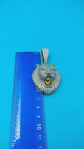 Joyería Hip Hop, Colgante de Cabeza de León en Plata de Ley 925 con Diamantes Moissanite VVS, Chapado en Oro Amarillo, Colgante de Diamantes Personalizado - Product Image 3