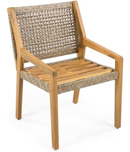 Ensemble de jardin en teck pour l'extérieur, table ronde avec 4 chaises, mobilier de patio en bois contemporain, résistant aux intempéries, design en bois massif - Product Image 3