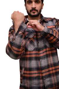 Mens Plaid <b>Flannel</b> Shirt <b>Jacket</b> Shirt Checkered Winter Shacket Casual Button Up Cotton Overshirt Turn-down Collar Men's Shirts - Product Image 6