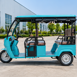 Triciclo Eléctrico de Carrocería Abierta para 4 Pasajeros, Tipo Tuk Tuk, con Toldo Color Verde Azulado, 1000W+, Autonomía de 90 km+ - Product Image 4