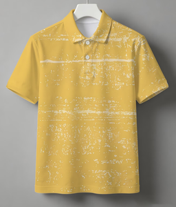 เสื้อโปโลสีน้ำเงินแบบปรับแต่งได้ แขนสั้น สวมใส่สบาย ระบายอากาศได้ดี ผลิตจากผ้าฝ้ายถัก พิมพ์ลาย AOP ด้านหน้าและแขนเสื้อ สำหรับผู้ชาย ผลิตในบังกลาเทศ - Product Image 1