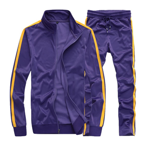 Conjunto Deportivo para Hombre, Color Blanco, Manga Larga, Cierre de Cremallera, Cuello Alto, Color Sólido, Pantalones Deportivos Transpirables, Corte Regular, Primavera - Product Image 5