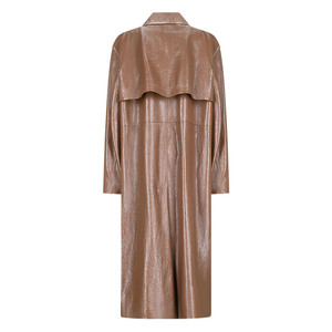 Elegante <span class=keywords><strong>Trench</strong></span> Coat da Donna <span class=keywords><strong>in</strong></span> <span class=keywords><strong>Pelle</strong></span> PU <span class=keywords><strong>Marrone</strong></span>, Manica Lunga, Chiusura con Bottoni, Impermeabile, Casual, per l'Autunno, Cappotti <span class=keywords><strong>in</strong></span> <span class=keywords><strong>Pelle</strong></span> Convenienti - Product Image 2