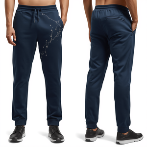 Pantalon de luxe pour homme, coupe décontractée, taille élastique, orné de strass et d'un motif artistique en cristal représentant une constellation céleste, en tissu épais de qualité supérieure - Product Image 3