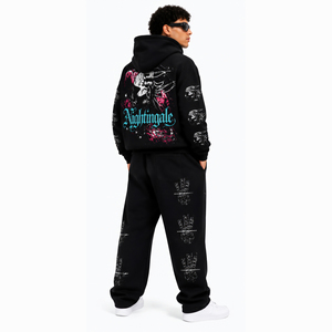 Sudadera con Capucha Oversize de Estilo Urbano para Hombre, 100% Algodón, Tejido de Rizo Grueso, con Estampado de Personajes - Product Image 3