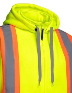 Chaqueta de Seguridad Reflectante Unisex de Alta Visibilidad, Certificada CE/EU, de Poliéster Antidesgarro, con Logotipo Personalizado, Detección de Agujas, Amarilla - Product Image 3