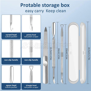Ensemble professionnel de repousse-cuticules en acier inoxydable, design durable à double usage, étui de rangement organisé, accessoires fiables pour le soin des ongles - Product Image 6