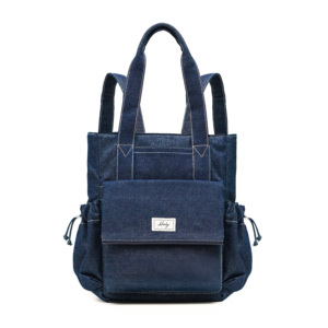 Hody Eco Medium Capacity Waterproof Daily Use Shopping Gift Custom Printed Logo Zipper <b>Canvas</b> Premium Crossbody Arcuate <b>Backpack</b> - Product Image 1