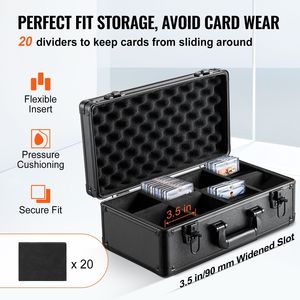 108 PSA Graded Card Storage Box with Key Lock 4 Slots Sports Card <b>Holder</b> Foam Dividers <b>CD</b> Bags & Cases - Product Image 3