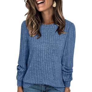 2025 2025 otoño moda negocios Casual mujer manga larga cuello redondo túnica Tops suéteres con estilo Casual - Product Image 2