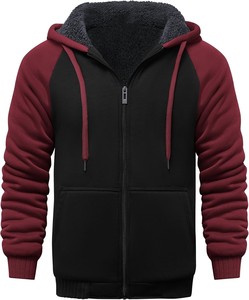 Sudadera con Capucha y Cremallera para Hombre, Último Modelo 2026, Corte Regular, Forro Polar, Color Sólido, Casual, Manga Raglán, para Otoño, Negro y Gris - Product Image 4