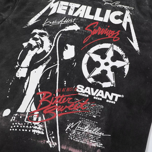 ผู้ผลิตเสื้อผ้า เสื้อยืดสตรีทแวร์สั่งทำพิเศษ 250gsm พิมพ์ลายคุณภาพสูง โลโก้ประดับเพชร ทรงหลวม ขาดๆ สำหรับผู้ชาย - Product Image 2
