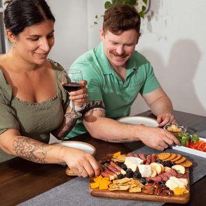 Wood Cutting Board/Chopping Board with Handle for Meat,Cheese Board,<b>Vegetables</b>, Bread, and Charcuterie, Decorative Wooden Servin - Product Image 3