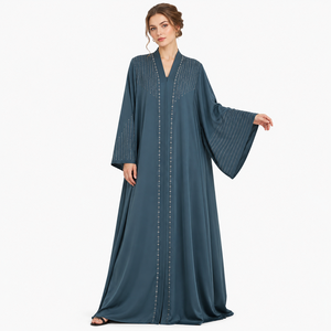 Abaya Royal Stone Work Dubai, Abaya de Cristal, Abaya de Lujo con Mangas de Mariposa, Abaya con Perlas, Abaya con Piedras de Luz de Luna - Product Image 1