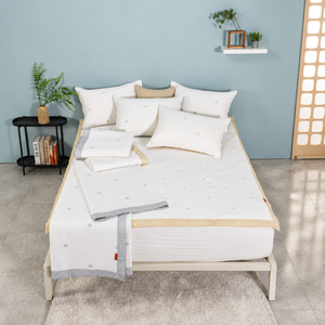 Coprimaterasso rinfrescante lavabile in fibra Duraron per rivenditori di biancheria da letto, trapuntato, lavabile, prodotto in Corea - Product Image 1