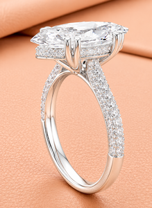 Bague de Mariage Élégante en Or Massif 14K Plaqué Rhodium avec Diamant de Laboratoire Fin Taille Ovale Certifié IGI – Vente en Gros - Product Image 3