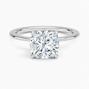 Bague BOJ 06 en argent 925 plaqué rhodium, sertie de diamants Amelie et de moissanite 2 carats couleur D VVS1, certifiée GRA, taille coussin, pour mariage - Product Image 1