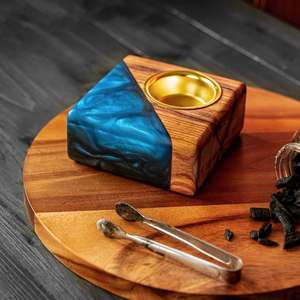 Brûleur d'encens en résine époxy et bois Emerald Forest Flow – Support artisanal haut de gamme fait main pour bâtonnets et cônes, idéal pour les espaces bien-être - Product Image 6
