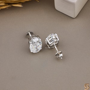 Oval Moissanite <b>Stud</b> <b>Earrings</b> 12x8MM Solitaire | Diamond Alternative Minimalist <b>Earrings</b> | 925 Silver / 10K 14K 18K Gold Jewelry - Product Image 6