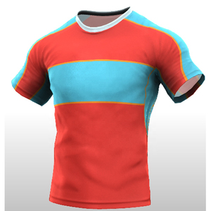 เสื้อรักบี้แขนสั้นพิมพ์ลายตามสั่ง 100% โพลีเอสเตอร์ รุ่นใหม่มาแรง ลดราคาพิเศษ พร้อมโลโก้และชื่อทีมตามสั่ง ระบายอากาศได้ดี แห้งเร็ว - Product Image 2