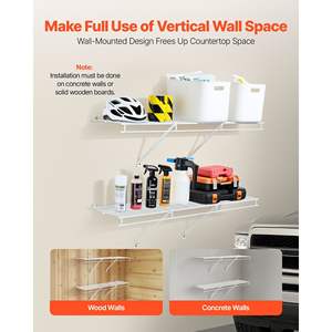 Kit de Estantes de Alambre de Acero al Carbono de Alta Resistencia, Juego de 4 Pies, Estantes Flotantes Montados en la Pared para Armario, Sala de Estar, Revestimiento por Inmersión, Diseño Elegante - Product Image 5