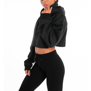 ladies cropped <b>hoodie</b> <b>long</b> sleeve oversized sweatshirt <b>women</b> cropped <b>hoodie</b> drawstring cotton <b>hoodie</b> ladies cropped <b>hoodie</b> - Product Image 2