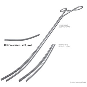 Pinces de DeBakey Thoracoscopiques Courbées, Tige de 5 mm, 1x2 Mâchoires, Courbure de 60 mm, Longueur de Travail de 21 cm, Longueur Totale de 31 cm, à Cliquet – ZETOMEDPRO - Product Image 3