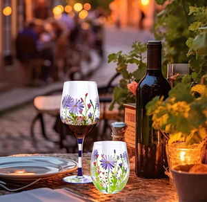 Verres à vin en <span class=keywords><strong>verre</strong></span> peints à la main pour la maison et les bars, avec des designs frais et uniques, et <span class=keywords><strong>un</strong></span> style personnel - Product Image 4