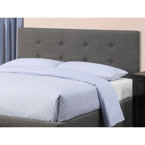 Queen Size Bedroom Furniture <b>Grey</b> Polyfiber 1pc Tufted <b>Headboard</b> with Storage Drawers and Footboard Upholstered Bed - Product Image 3