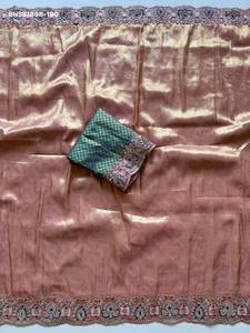 Sari en soie douce de qualité supérieure avec tissage jacquard intégré et bordure à motifs Zarkan-Multi Cording Sequence – Ensemble de mode féminine - Product Image 4